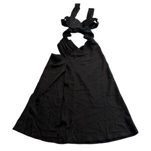 Guizio Twist Cut Out Mini Dress in Black